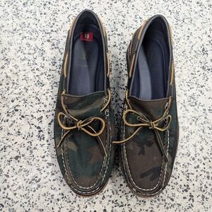 Cole Haan Green and Brown Boat Shoes Moccasin Style